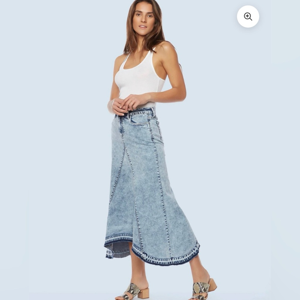 WASH LAB SELMA DENIM SKIRT - MINERAL BLUE
